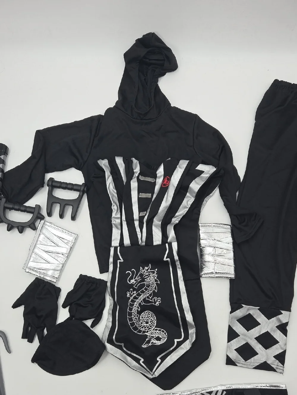 Stealth Ninja Kids Costume - Black and Silver